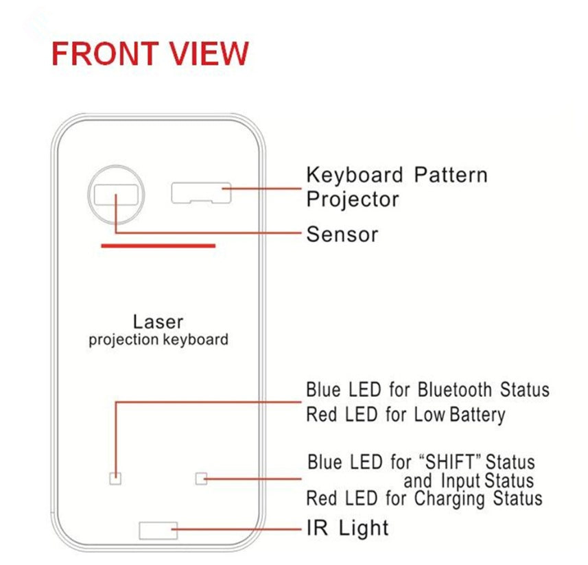LEING FST Virtual Laser Keyboard Bluetooth Wireless Projector