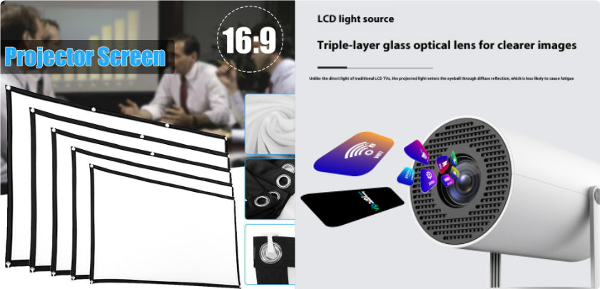 Portable Projector 180 Degrees Projection Angle