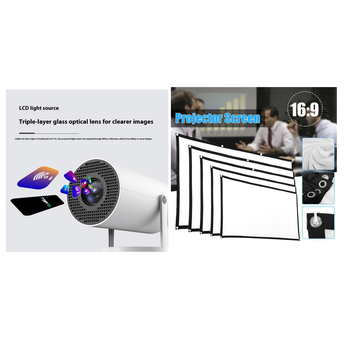 Portable Projector 180 Degrees Projection Angle